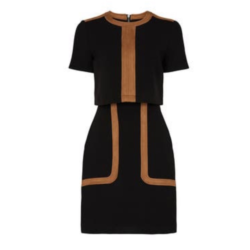 Toccin | Black Faux Suede Sheath | Set | Runway | Chic | Business